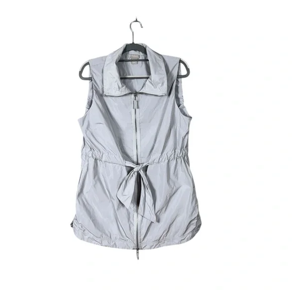 Chicos Zenergy Womens Water Resistant Tie Vest Size Large Utility Outdoors Grey - Picture 2 of 8